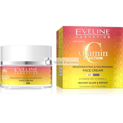 Eveline Vitamin C 3xAction Regeneračný Výživný Denný Nočný Krém na Tvár, 50ml