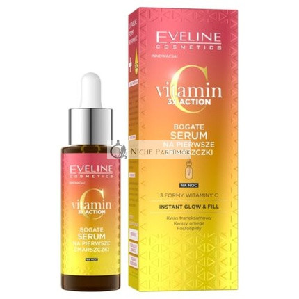 Vitamin C 3x Akcia Bohaté Sérum na Prvé Vrásky 30ml Eveli