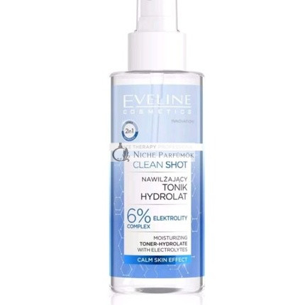 Eveline Clean Shot Hydratačný Toner Hydrolát 6% Elektrolyty Sprej