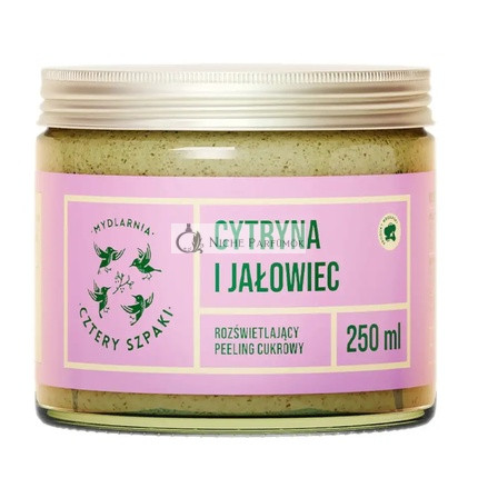 Mydlarnia Cztery Szpaki Rozjasňujúci Cukrový Peeling S Citrónom a Borievkou 250ml