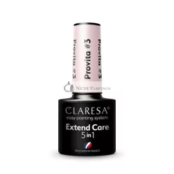   Claresa Extend UV Lak na Nechty Základ 5in1 Manikúra Pedikúra Hybridný Lak Základ 5ml Rúžová č. 03