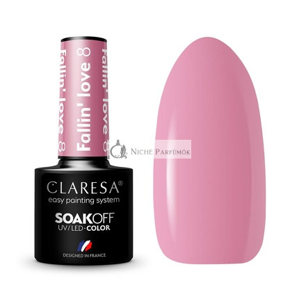Claresa UV LED Lak na nechty Hybridná manikúra Soak Off Lak na nechty Farba Ružová č. 8 Fallin Love 5ml