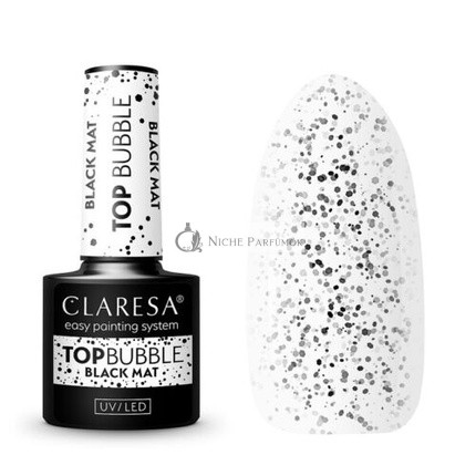 Claresa Nechtový top lak Bubble Čierny Matný No Wipe UV LED