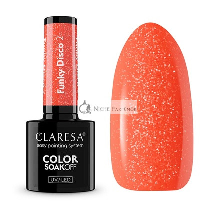 Claresa Soak Off UV LED Funky Disco Hybridný Lak na Nechty 2,5g