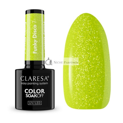 Claresa Odstrániteľný UV LED Funky Disco Hybridný Lak na Nechty 7.5g