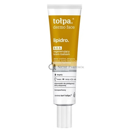 Topa Dermo Face Lipidro Bohatý Regeneračný SOS Krém-Balm Na Tvár, Oči A Pery, 40ml