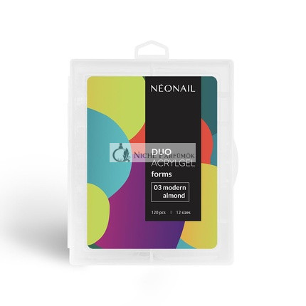 NEONAIL Duo Akrylové Gélové Formy Dvojité Nechty Formy Sada 120 Nechtových Tipov Poly UV Gél Falošné Nechty Dvojité Nechty Formy 12 Veľkostí pre Predĺženie Nechtov Moderné Mandľové 03 - Balenie 120