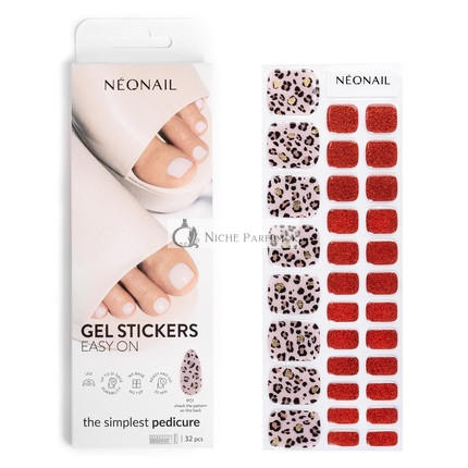 NEONAIL UV Gél Nálepky P01 Červené, 15 Vzorových Nálepiek na Nechty