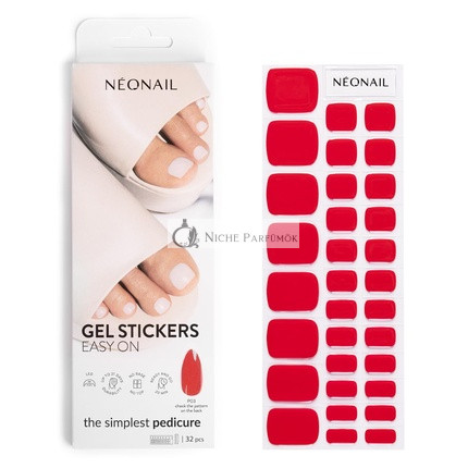 NEONAIL UV Gél Nálepky Ľahká Aplikácia P03 Červené 15 Vzorových Nálepiek na Nechty Gélové Nálepky na Nechty na Ruky a Nohy