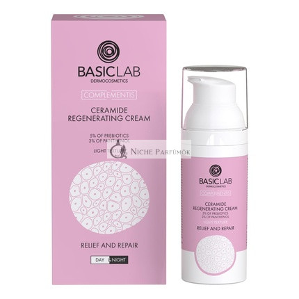 BasicLab Ceramid Regeneračný Denný a Nočný Krém, 50ml pre Ženy a Mužov - Hydratuje a Upokojuje