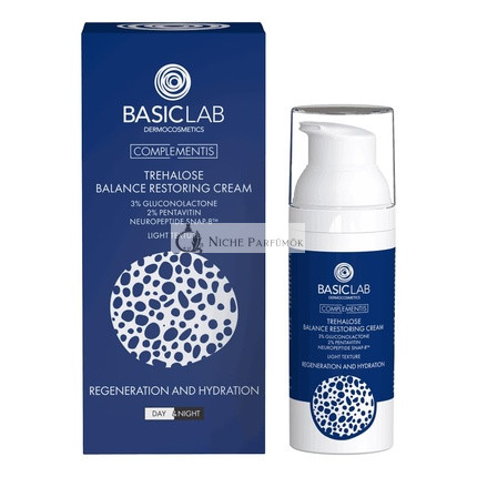 BasicLab Dermokozmetika Ľahký Pleťový Krém s Trehalózou na Deň a Noc, 50ml