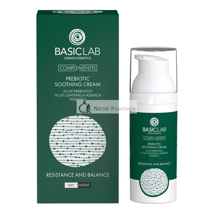 BasicLab Dermokozmetika Prebiotický upokojujúci denný a nočný krém na tvár, 50 ml