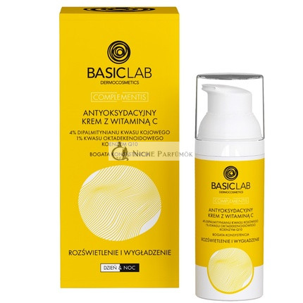 Basiclab Antioxidantný Krém na Tvár - Rozjasňujúci a Hladký, 50ml