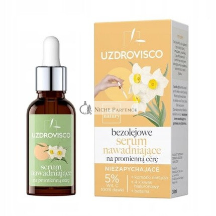 UZDROVISCO Bezolejové Hydratačné Sérum pre Žiarivú Pleť, 30ml