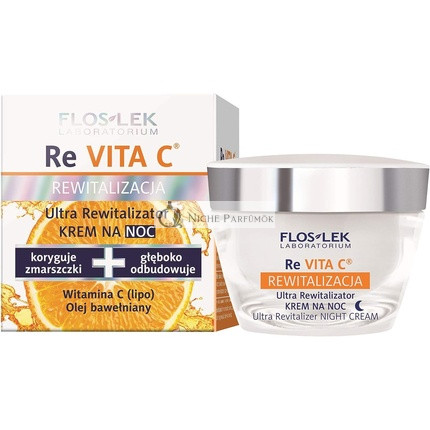 FLOSLEK Regeneračný Nočný Krém na Tvár 50ml - pre Zrelú Pokožku 40+ - Dermatologicky Testovaný - Vyrobené v EÚ