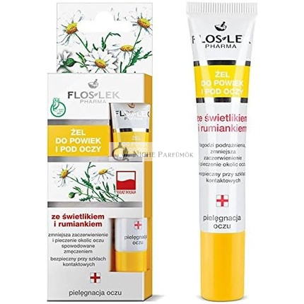 FLOSLEK Gél na kontúry očí a pod očami s ochranou očí a šampanským, 15ml