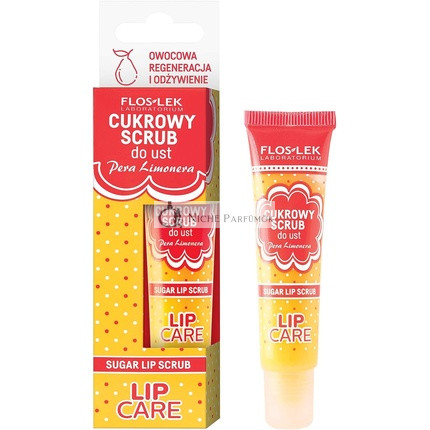 FLOSLEK Peeling na pery Cukrový peeling Hruška Limonera, 14g