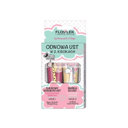 Floslek Vege Starostlivosť o pery Lip Renewal Set v 2 krokoch Cukrový peeling, 100ml