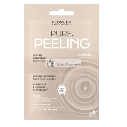 Flos-Lek Čistiaci peeling na tvár a dekoltáž - Dvojbalenie