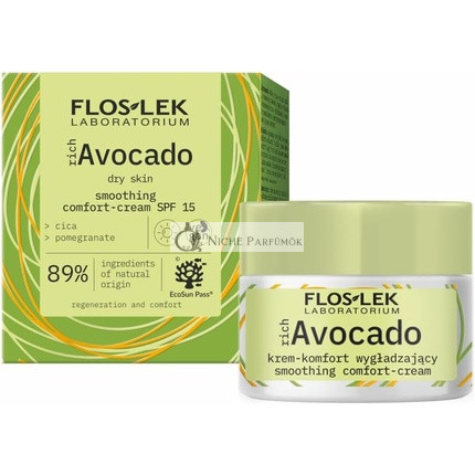 FLOSLEK Bohatý Avokádový Hladký Denný Krém SPF 15, 50ml