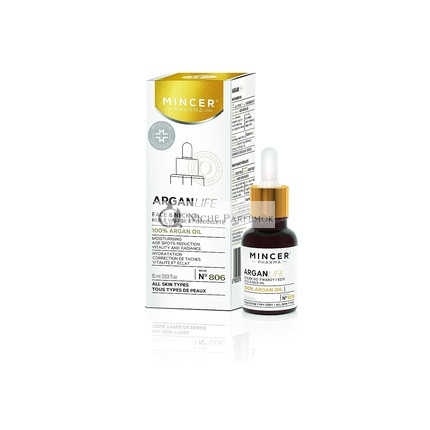 Mincer Pharma Argan Life 50+ Hydratačný, Rozjasňujúci a Znižujúci Vekové Škvrny Arganový Olej 15ml