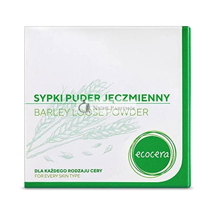 Ecocera Jačmenný Voľný Púder 15g Priehľadný Púder na Tvár pre Všetky Typy Pleti - Matný Fixátor Make-upu