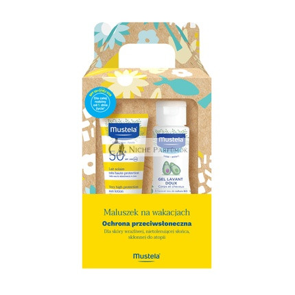 Mustela Detská Sada na Dovolenku - Opalovací Mlieko 40 Ml a Jemný Gél 100 Ml