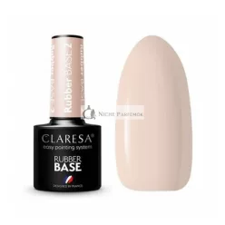   CLARESA UV Lak na Nechty Gumová Základná Manikúra a Pedikúra 5ml - Odtieň 02 Polotransparentná Svetloružová