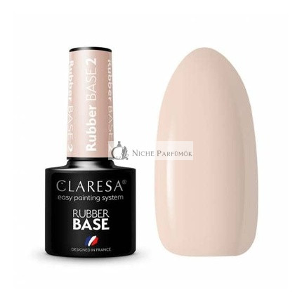 CLARESA UV Lak na Nechty Gumová Základná Manikúra a Pedikúra 5ml - Odtieň 02 Polotransparentná Svetloružová