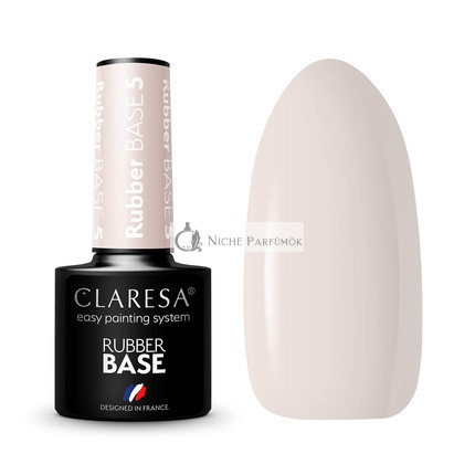 Claresa UV Lak na Nechty Gumová Základná Manikúra a Pedikúra 5ml - Odtieň 05 Polopriesvitný