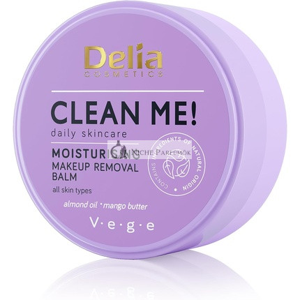 Delia Cosmetics Clean Me Balzam na odstraňovanie make-upu z tváre a očí pre všetky typy pleti s mandľovým olejom, kakaovým maslom a mangovým maslom, 40g
