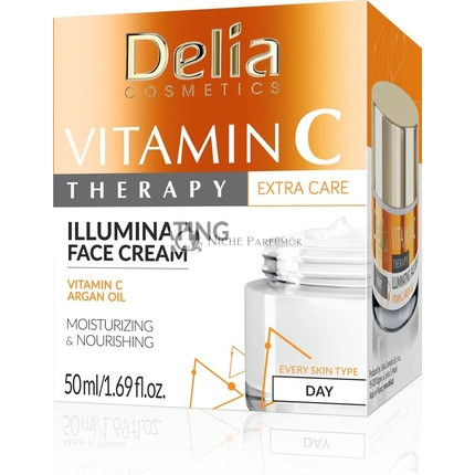 Delia Cosmetics Vitamin C Terapia Osvetľujúci Pleťový Krém s Argánovým Olejom, 50ml