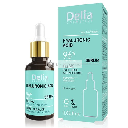 Delia Cosmetics Hyalurónová Kyselina Sérum - Anti-Aging Hydratačná Liečba Pre Všetky Typy Pleti, 30ml