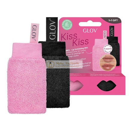 GLOV Kiss&Kiss Sada 2 ks Exfoliačných Rukavíc na Pery Masážne Rukavice na Suché a Praskliny