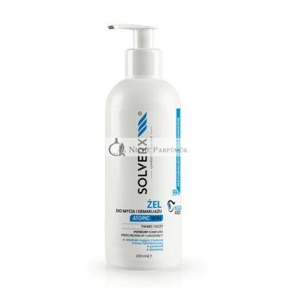 SOLVERX Gél na umývanie tváre a očí pre atopickú pokožku, 200ml