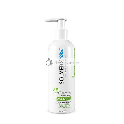 Solverx Acne Čistiaci gél na pleť a odstraňovanie make-upu, 200ml