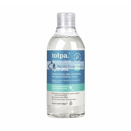 TOŁPA Dermo Face Hyaluron Micelárna voda na čistenie pleti a očí, 400 ml