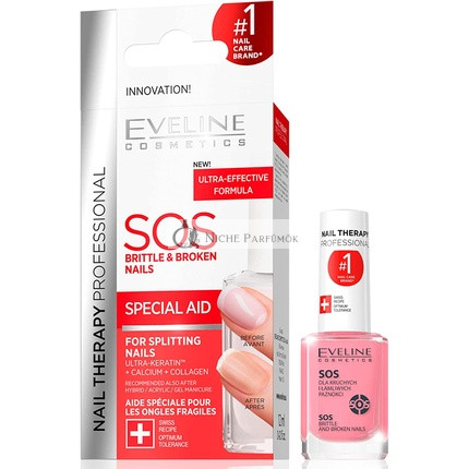 Eveline Cosmetics SOS Rozbité a Krehké Nechty Terapia Profesionálne Spevňujúci Kondicionér s Vápnikom a Kolagénom 12ml