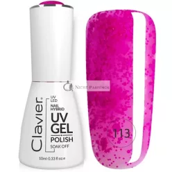   Clavier Luxus Hybrid Lak na Nechty s Holografickými Časticami 113 Berry Shake, 10ml