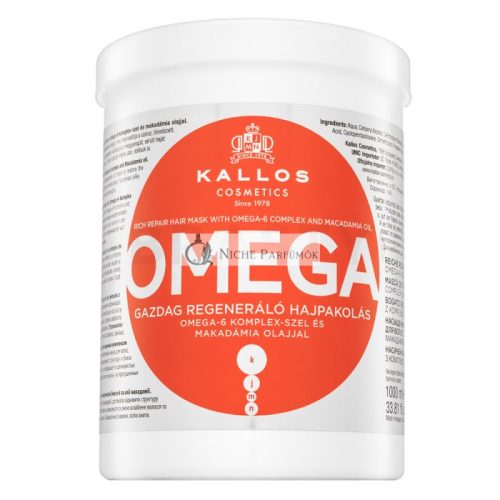 Kallos Omega Rich Repair Hair Mask vyživujúca maska pre poškodené vlasy 1000 ml