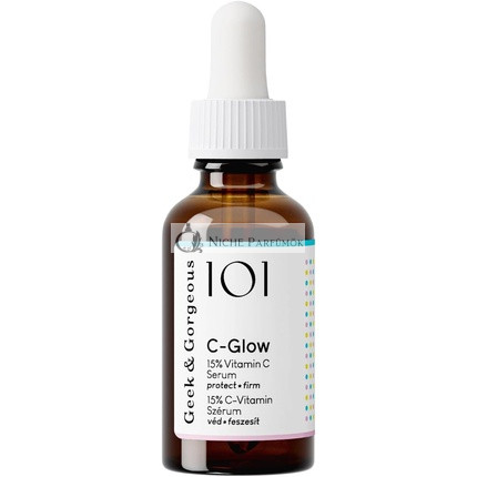 Geek & Gorgeous 101 C-Glow 15% Vitamín C Sérum s Ferulínovou Kyselinou a Vitamínom E, 30ml