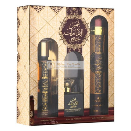 Shams Al Emarat Khususi Darčeková sada 100ml Eau de Parfum, Osvežovač vzduchu, Telový sprej