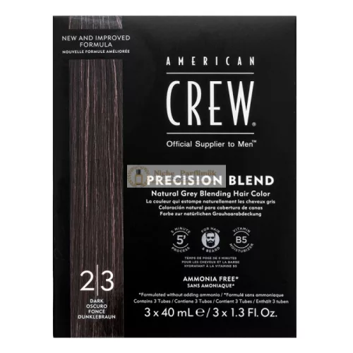 American Crew Precision Blend Natural Gray Coverage farba na vlasy pre mužov Dark 3 x 40 ml