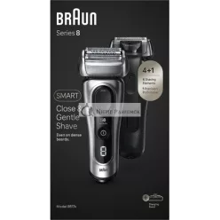   Braun Series 8 Elektrický Holiaci Strojček pre Mužov s Presným Trimerom na Dlhé Vlasy a Nabíjacou Stojanou, Strieborný