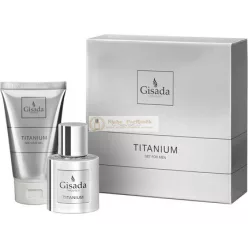   Gisada Titanium Pánska Parfumová Sada Eau De Parfum 50ml a Sprchový Gél 100ml