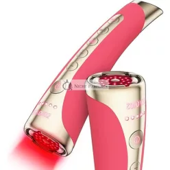   FAQ 102 EMS RF & 8 LED Svetelná Terapia Tvárový Masážny Prístroj, Rúžová Ruby