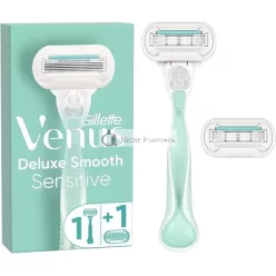   Gillette Venus Smooth Sensitive dámsky holiaci strojček s 3-čepelovým holiacim strojčekom a 2 čepeľami