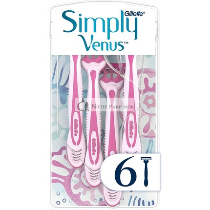 Gillette Simply Venus 3 Jednorazové Holiace Stroje pre Ženy s Lubrikačným Pásikom