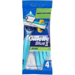   Gillette Blue II Plus Slalom Jednorazový Holiaci Strojček - Balenie 4 Kusy