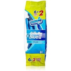   Gillette Blue II Plus Jednorazové Holiace Stroječky pre Mužov - 8 Kusov Holiaceho Strojčeka
